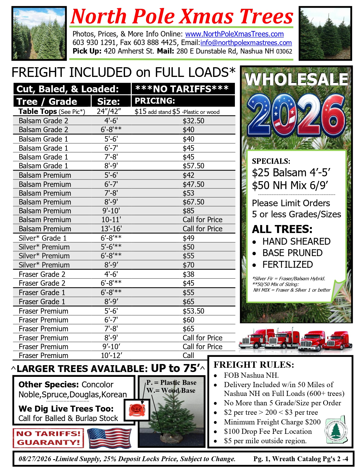 Wholesale Christmas Tree Pricing 2026